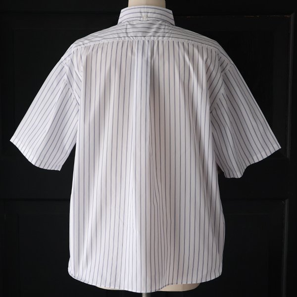 画像14: 吸水速乾・接触冷感・UVカット「多機能TECH 」 コットンライク ストライプ ボタンダウン ボクシーAライン ハーフスリーブシャツ【MADE IN JAPAN】『日本製』/ Upscape Audience