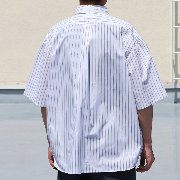 画像6: 吸水速乾・接触冷感・UVカット「多機能TECH 」 コットンライク ストライプ ボタンダウン ボクシーAライン ハーフスリーブシャツ【MADE IN JAPAN】『日本製』/ Upscape Audience