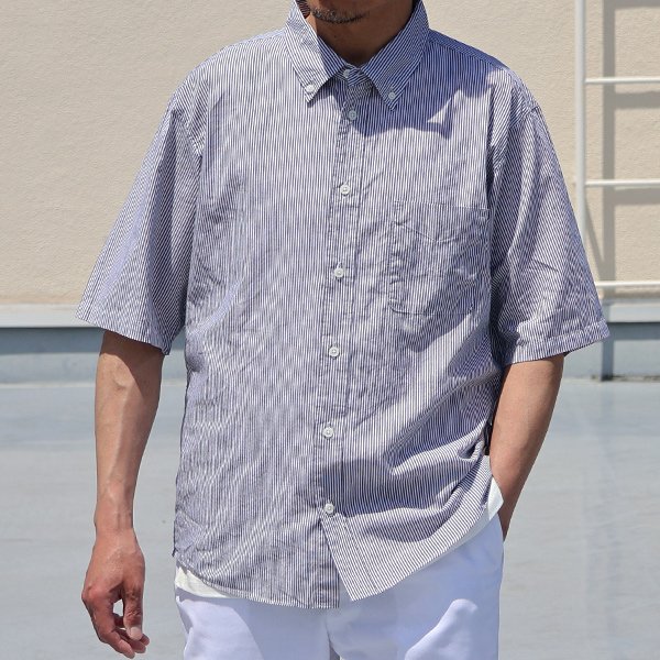 画像9: 日本製 ワンウォッシュ ボタンダウン 半袖 テーパードシャツ【MADE IN JAPAN】『日本製』/ Upscape Audience