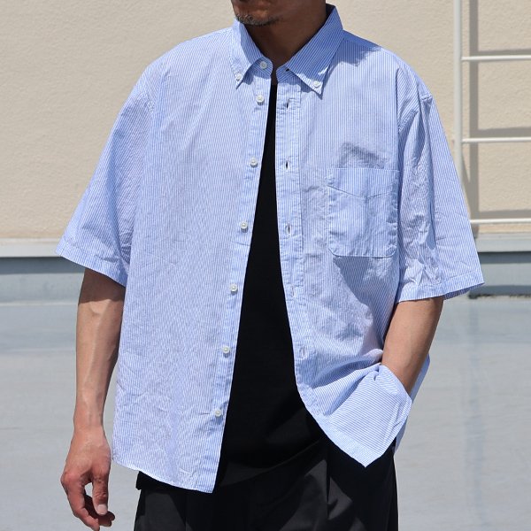 画像6: 日本製 ワンウォッシュ ボタンダウン 半袖 テーパードシャツ【MADE IN JAPAN】『日本製』/ Upscape Audience