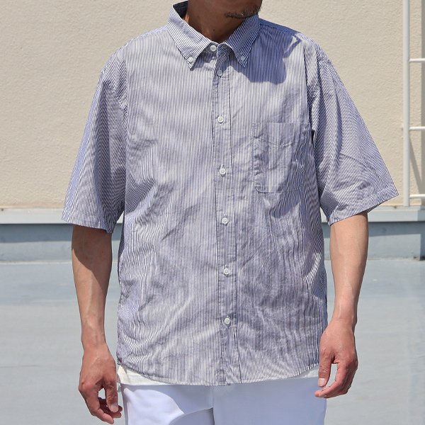 画像8: 日本製 ワンウォッシュ ボタンダウン 半袖 テーパードシャツ【MADE IN JAPAN】『日本製』/ Upscape Audience