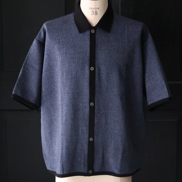 画像8: NaturemierTM(ナチュレミア)TECH リネンライクメランジツイル ハーフスリーブ ポロ カーディガン【MADE IN JAPAN】『日本製』/ Upscape Audience