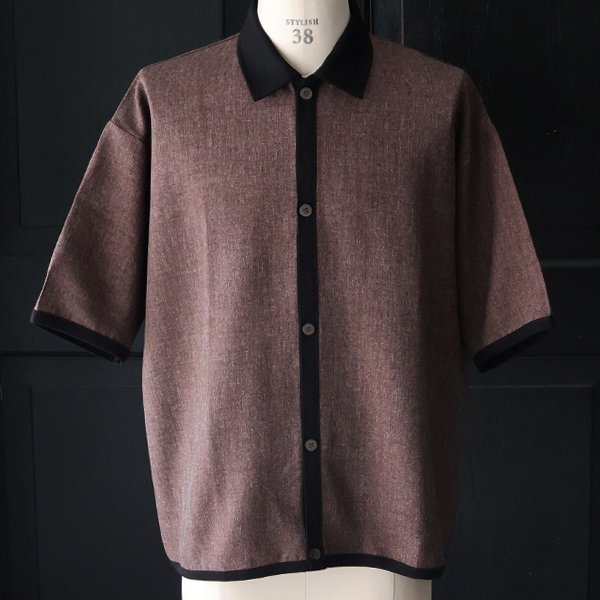 画像4: NaturemierTM(ナチュレミア)TECH リネンライクメランジツイル ハーフスリーブ ポロ カーディガン【MADE IN JAPAN】『日本製』/ Upscape Audience