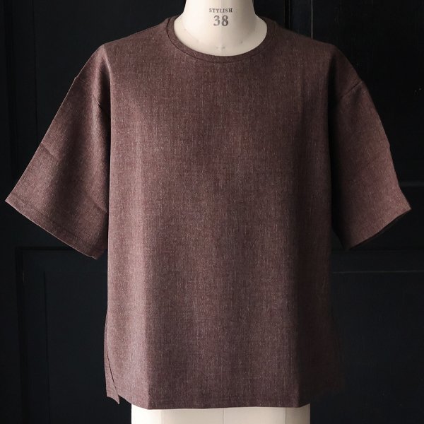 画像4: NaturemierTM(ナチュレミア)TECH リネンライク メランジツイル クルーネック ハーフスリーブシャツ【MADE IN JAPAN】『日本製』/ Upscape Audience