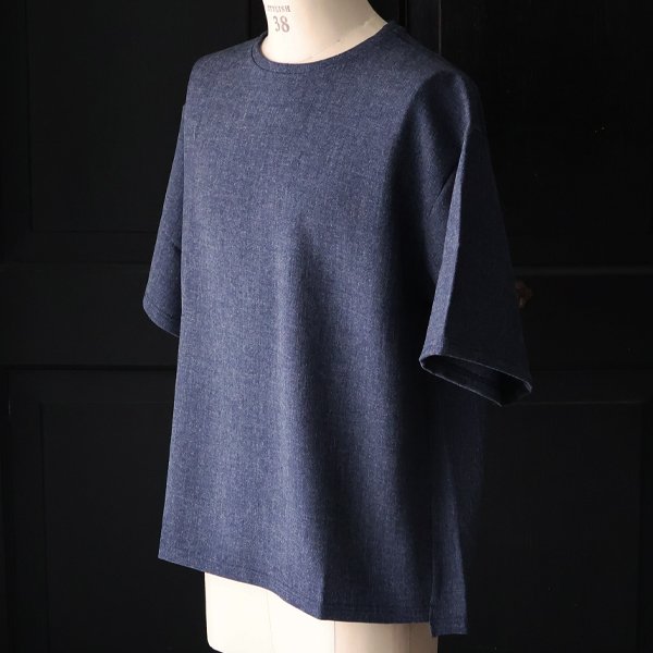 画像7: NaturemierTM(ナチュレミア)TECH リネンライク メランジツイル クルーネック ハーフスリーブシャツ【MADE IN JAPAN】『日本製』/ Upscape Audience