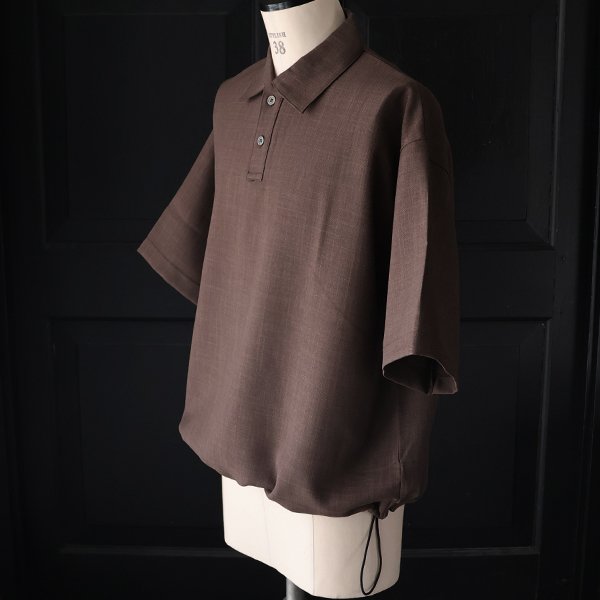 画像14: NaturemierTM (ナチュレミア) TECH ドビークロスライク ドローコード バルーン ハーフスリーブ ポロシャツ【MADE IN JAPAN】『日本製』/ Upscape Audience