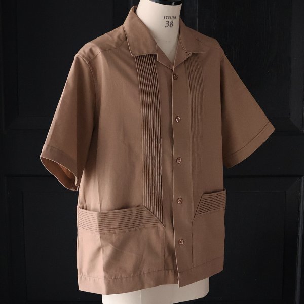 画像20: 綿麻ビンテージキャンバス ピンタック ハーフスリーブ オープンカラーシャツ / Audience