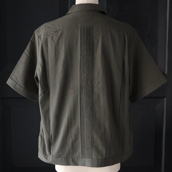 画像12: 綿麻ビンテージキャンバス ピンタック ハーフスリーブ オープンカラーシャツ / Audience