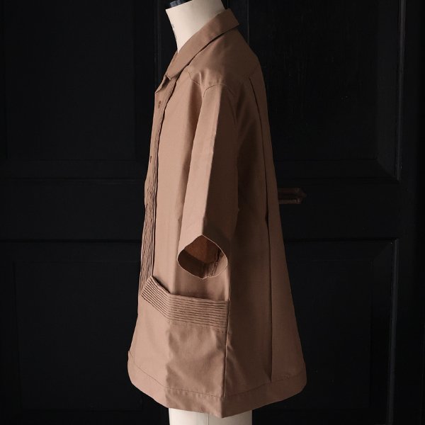 画像18: 綿麻ビンテージキャンバス ピンタック ハーフスリーブ オープンカラーシャツ / Audience