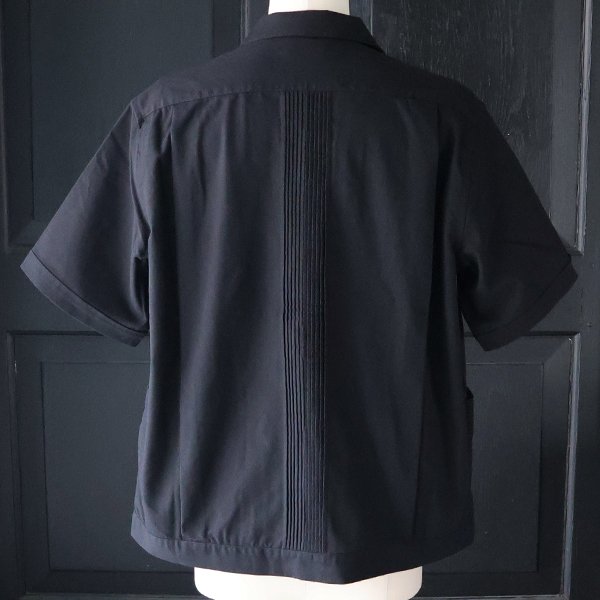 画像15: 綿麻ビンテージキャンバス ピンタック ハーフスリーブ オープンカラーシャツ / Audience