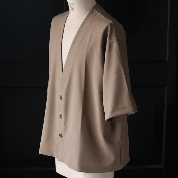 画像6: NaturemierTM (ナチュレミア) TECH リネンライク トロワッシャー ハーフスリーブ 3ボタン ノーカラージャケット【MADE IN JAPAN】『日本製』/ Upscape Audience