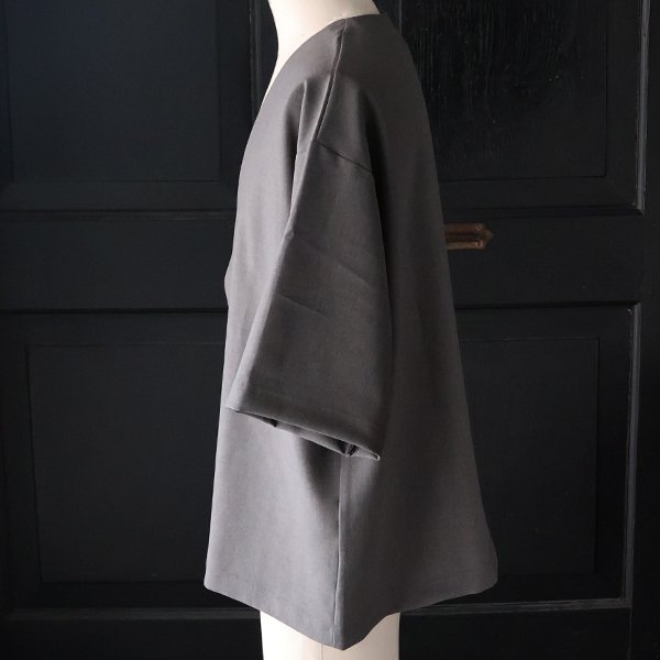 画像11: NaturemierTM (ナチュレミア) TECH リネンライク トロワッシャー ハーフスリーブ 3ボタン ノーカラージャケット【MADE IN JAPAN】『日本製』/ Upscape Audience