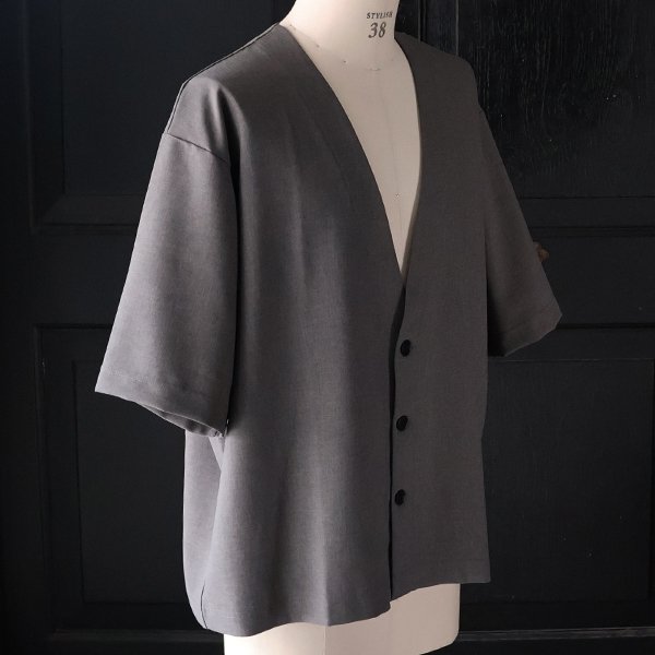 画像13: NaturemierTM (ナチュレミア) TECH リネンライク トロワッシャー ハーフスリーブ 3ボタン ノーカラージャケット【MADE IN JAPAN】『日本製』/ Upscape Audience