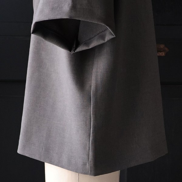 画像16: NaturemierTM (ナチュレミア) TECH リネンライク トロワッシャー ハーフスリーブ 3ボタン ノーカラージャケット【MADE IN JAPAN】『日本製』/ Upscape Audience