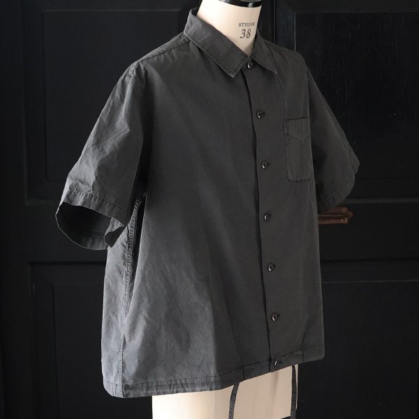 画像26: ピグメント 馬布 (ホースクロス) ドローコード バルーン オープンカラー ハーフスリーブシャツ / Audience