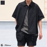 ピグメント 馬布 (ホースクロス) ドローコード バルーン オープンカラー ハーフスリーブシャツ / Audience