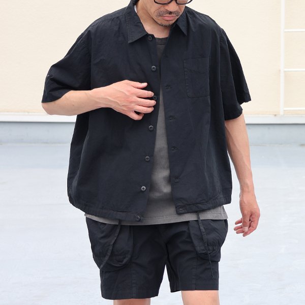 画像12: ピグメント 馬布 (ホースクロス) ドローコード バルーン オープンカラー ハーフスリーブシャツ / Audience