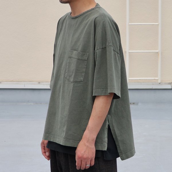 画像8: ピグメント 米綿（USAコットン）16/-天竺（8.45オンス）胸ポケ付き サイドスリット ボクシーAライン ビッグ Tシャツ / Audience