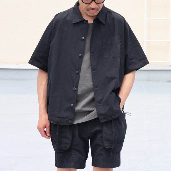 画像2: ピグメント 馬布 (ホースクロス) ドローコード バルーン オープンカラー ハーフスリーブシャツ / Audience