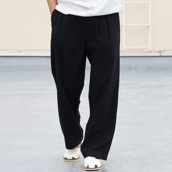 画像3: 綿麻ビンテージキャンバス 2タック ワイド イージーパンツ 【送料無料】/Audience