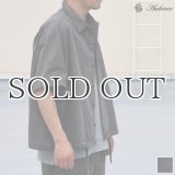 ピグメント 馬布 (ホースクロス) ドローコード バルーン オープンカラー ハーフスリーブシャツ / Audience
