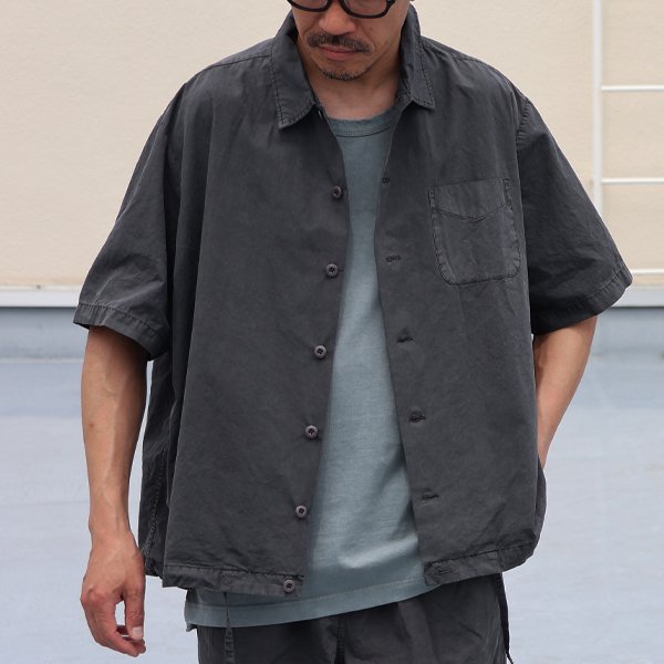 画像4: ピグメント 馬布 (ホースクロス) ドローコード バルーン オープンカラー ハーフスリーブシャツ / Audience