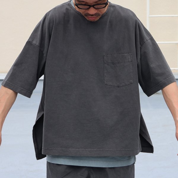 画像3: ピグメント 米綿（USAコットン）16/-天竺（8.45オンス）胸ポケ付き サイドスリット ボクシーAライン ビッグ Tシャツ / Audience