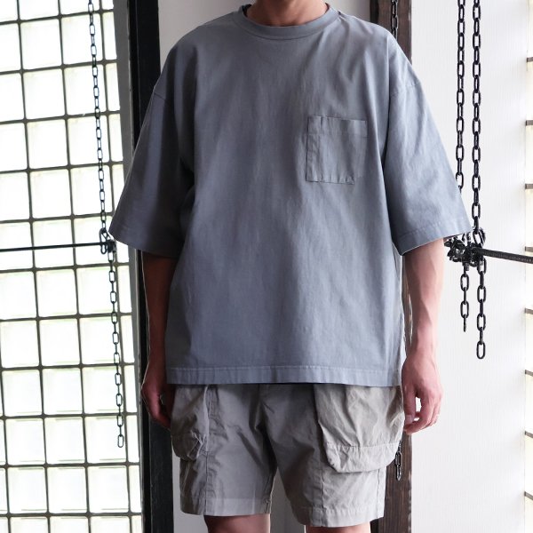 画像3: ピグメント 米綿（USAコットン）16/-天竺（8.45オンス）グラスポケ付き クルーネック ハーフスリーブ ボクシー Tシャツ / Audience