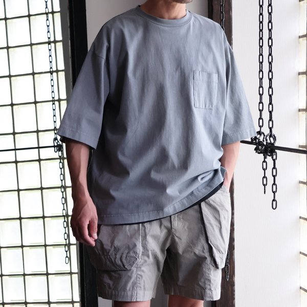 画像2: ピグメント 米綿（USAコットン）16/-天竺（8.45オンス）グラスポケ付き クルーネック ハーフスリーブ ボクシー Tシャツ / Audience