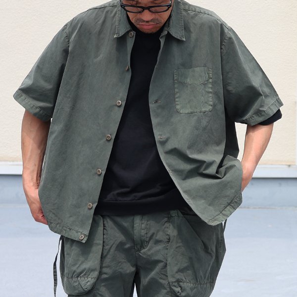 画像3: ピグメント 馬布 (ホースクロス) ドローコード バルーン オープンカラー ハーフスリーブシャツ / Audience