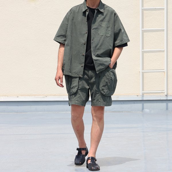 画像8: ピグメント 馬布 (ホースクロス) ドローコード バルーン オープンカラー ハーフスリーブシャツ / Audience