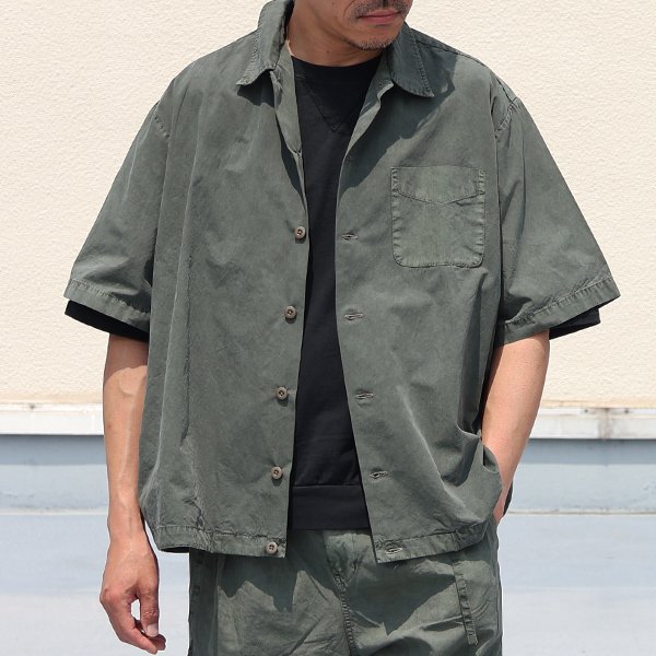 画像4: ピグメント 馬布 (ホースクロス) ドローコード バルーン オープンカラー ハーフスリーブシャツ / Audience