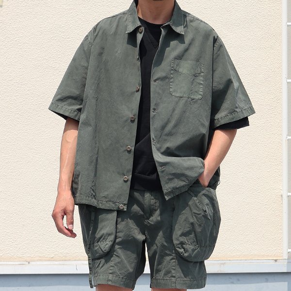 画像9: ピグメント 馬布 (ホースクロス) ドローコード バルーン オープンカラー ハーフスリーブシャツ / Audience