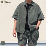 ピグメント 馬布 (ホースクロス) ドローコード バルーン オープンカラー ハーフスリーブシャツ / Audience