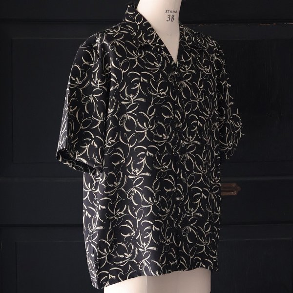 画像12: 「丹後」 ライトアムンゼン(梨地) 捺染 モノトーンフラワー “マシンプリント” オープンカラー ハーフスリーブシャツ【MADE IN JAPAN】『日本製』/ Upscape Audience