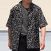 画像4: 「丹後」 ライトアムンゼン(梨地) 捺染 モノトーンフラワー “マシンプリント” オープンカラー ハーフスリーブシャツ【MADE IN JAPAN】『日本製』/ Upscape Audience