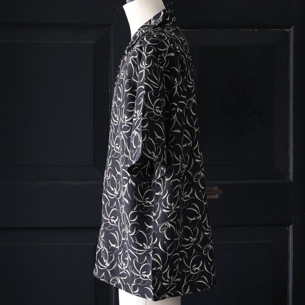 画像10: 「丹後」 ライトアムンゼン(梨地) 捺染 モノトーンフラワー “マシンプリント” オープンカラー ハーフスリーブシャツ【MADE IN JAPAN】『日本製』/ Upscape Audience