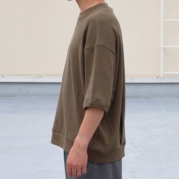 画像5: 「泉州」ハニカムサマーニット(7.45オンス)ガゼットクルーネック ハーフスリーブ スウェットライクTシャツ【MADE IN JAPAN】『日本製』 / Upscape Audience