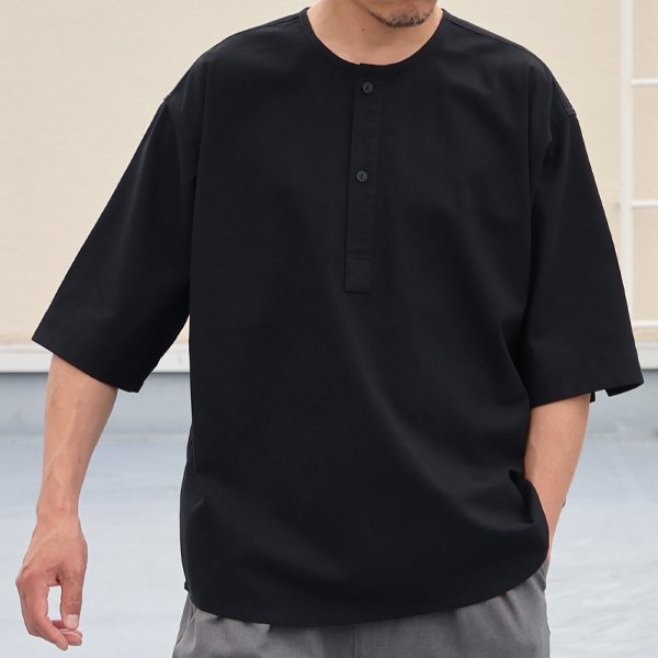 画像3: 綿麻ビンテージキャンバス スリーピング ヘンリー ハーフスリーブシャツ / Audience