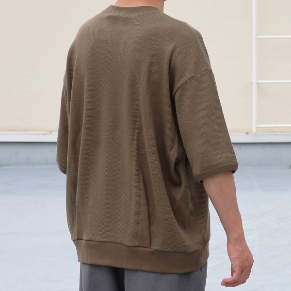 画像4: 「泉州」ハニカムサマーニット(7.45オンス)ガゼットクルーネック ハーフスリーブ スウェットライクTシャツ【MADE IN JAPAN】『日本製』 / Upscape Audience