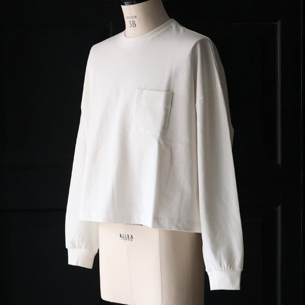 画像3: VORTEX® 8オンス (MVS天竺) グラスポケッ ト付き ボクシー クロップド 長袖 Tシャツ【MADE IN JAPAN】『日本製』/ Upscape Audience