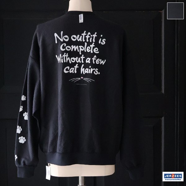 画像1: JERZEES ジャージーズ(jz25f012) / "CAT HAIRS"OTHER-SIDE  クルーネック スウェット