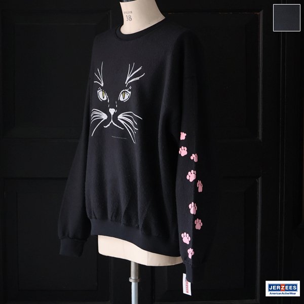 画像1: JERZEES ジャージーズ(jz25f012) / "CAT FACE" OTHER-SIDE  クルーネック スウェット