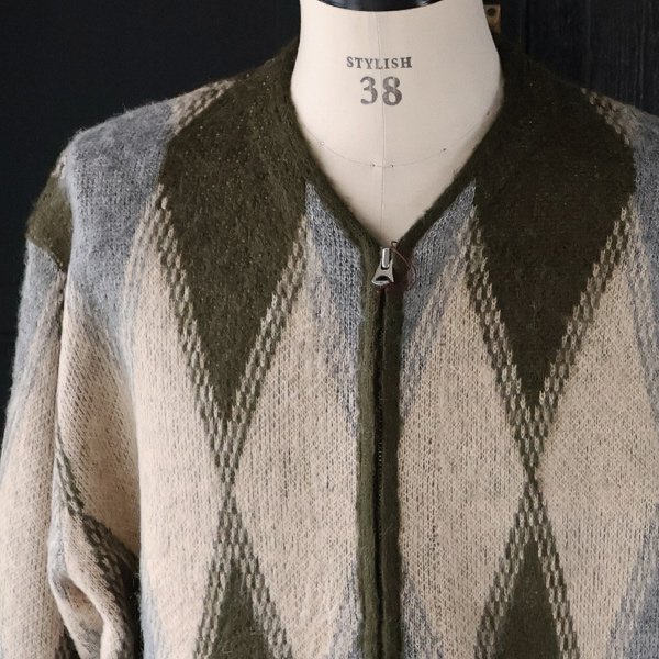 画像10: TOWNCRAFT タウンクラフト(tc25f017) / シャギー ヴィンテージパターン ZIP カーディガン