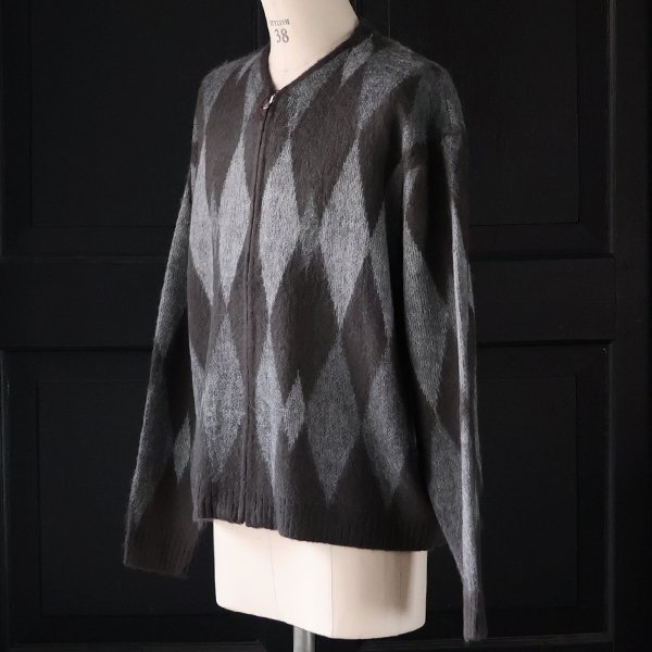 画像3: TOWNCRAFT タウンクラフト(tc25f017) / シャギー ヴィンテージパターン ZIP カーディガン