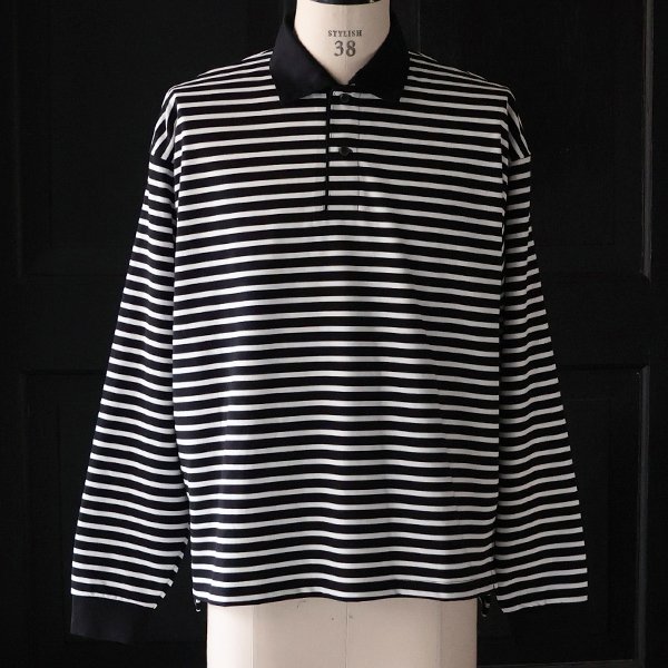 画像18: 透湿・UVカット「多機能COTTON」 引揃ハイゲージ天竺 & ボーダー (7オンス) ラグビーポロ 長袖 Tシャツ【MADE IN JAPAN】『日本製』/ Upscape Audience