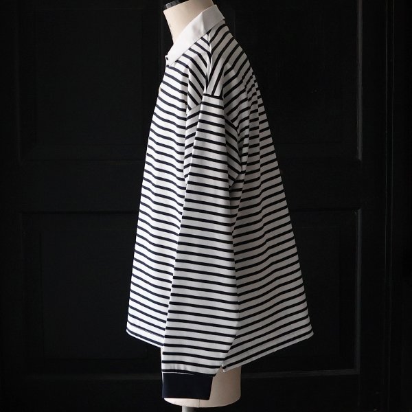 画像7: 透湿・UVカット「多機能COTTON」 引揃ハイゲージ天竺 & ボーダー (7オンス) ラグビーポロ 長袖 Tシャツ【MADE IN JAPAN】『日本製』/ Upscape Audience