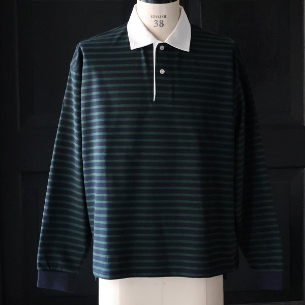 画像12: 透湿・UVカット「多機能COTTON」 引揃ハイゲージ天竺 & ボーダー (7オンス) ラグビーポロ 長袖 Tシャツ【MADE IN JAPAN】『日本製』/ Upscape Audience