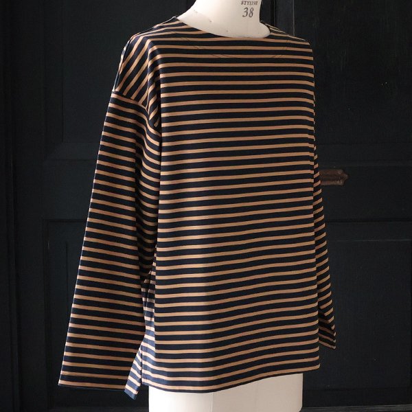 画像10: 透湿・UVカット「多機能COTTON」 引揃ハイゲージ天竺 & ボーダー (7オンス) ボートネック 長袖 Tシャツ【MADE IN JAPAN】『日本製』/ Upscape Audience