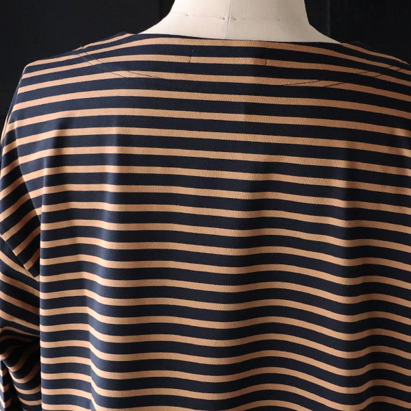 画像13: 透湿・UVカット「多機能COTTON」 引揃ハイゲージ天竺 & ボーダー (7オンス) ボートネック 長袖 Tシャツ【MADE IN JAPAN】『日本製』/ Upscape Audience